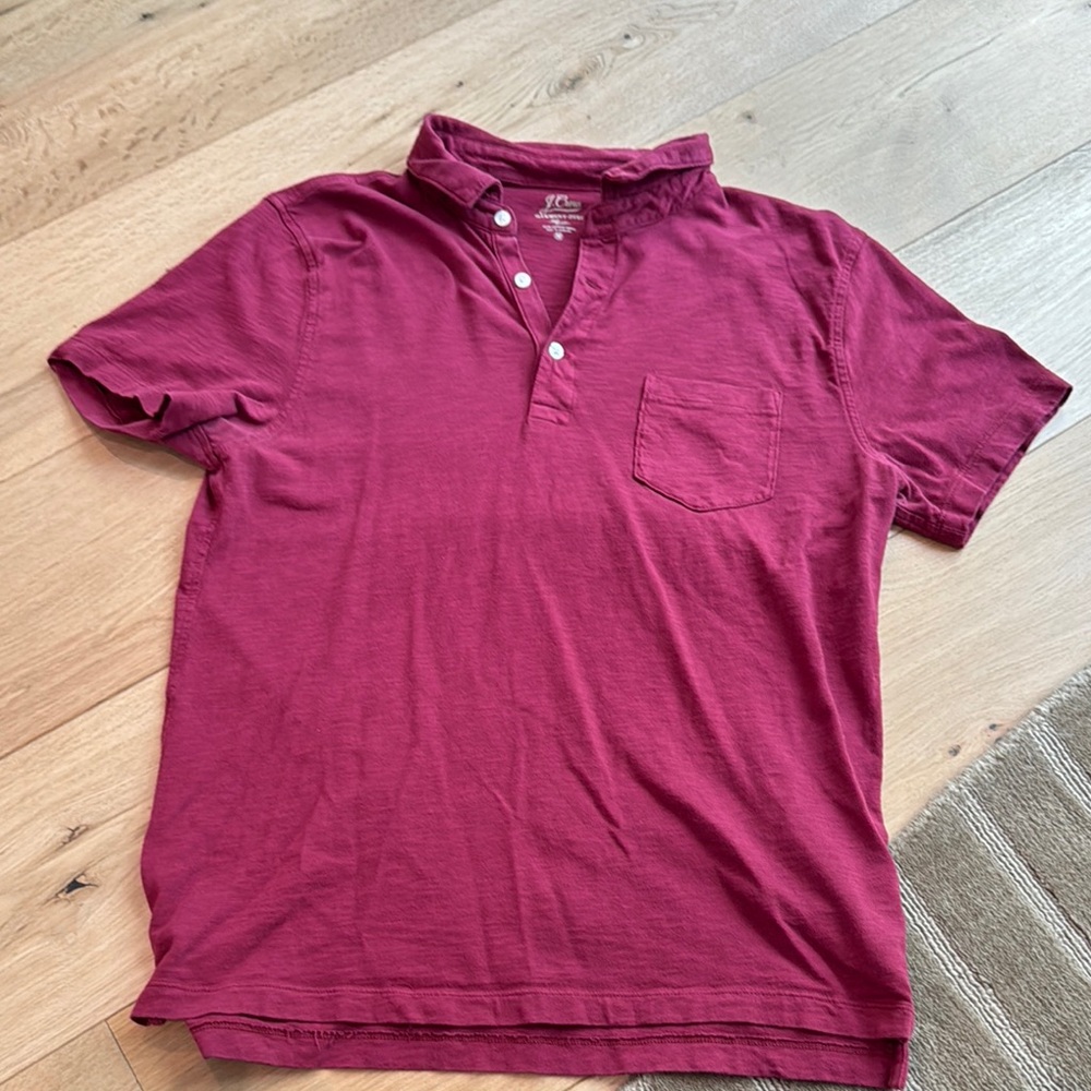 J. Crew Red Polo Shirt Classic Cotton Short Sleeve